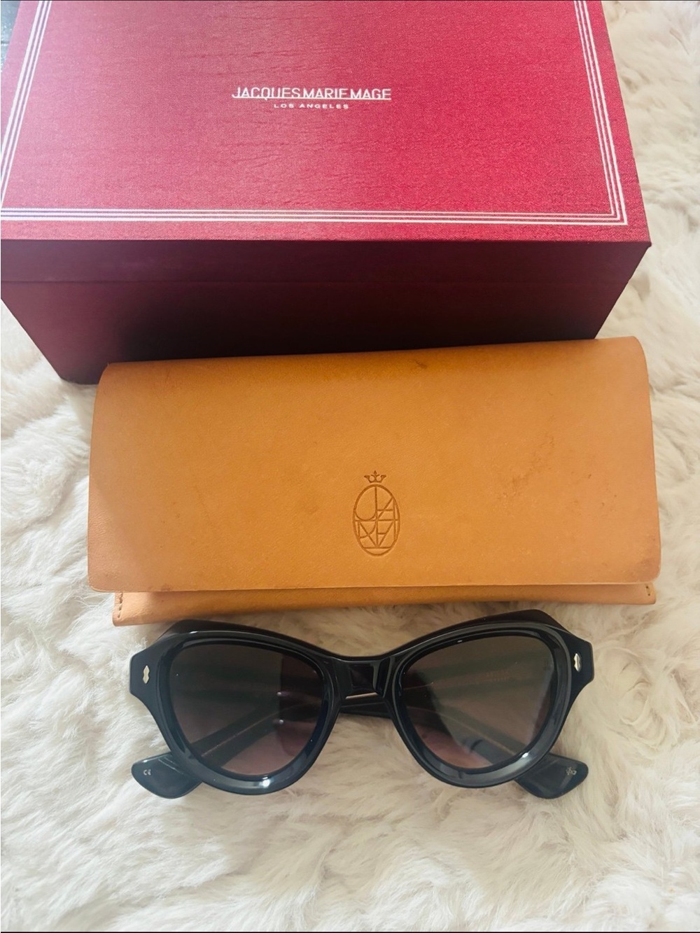 JACQUES MARIE MAGE Black Cat-Eye Sunglasses